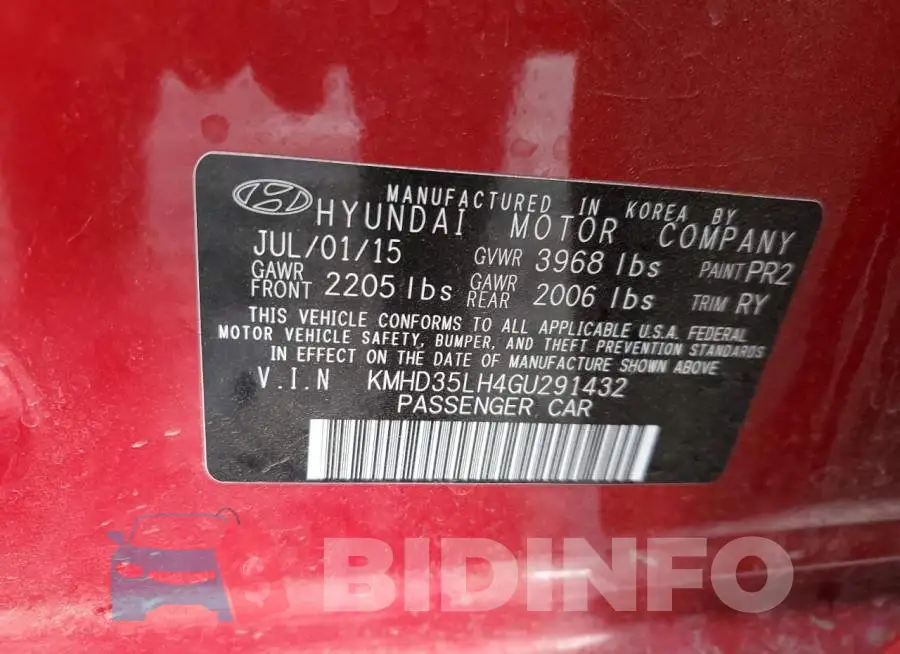KMHD35LH4GU291432 Photo# 12