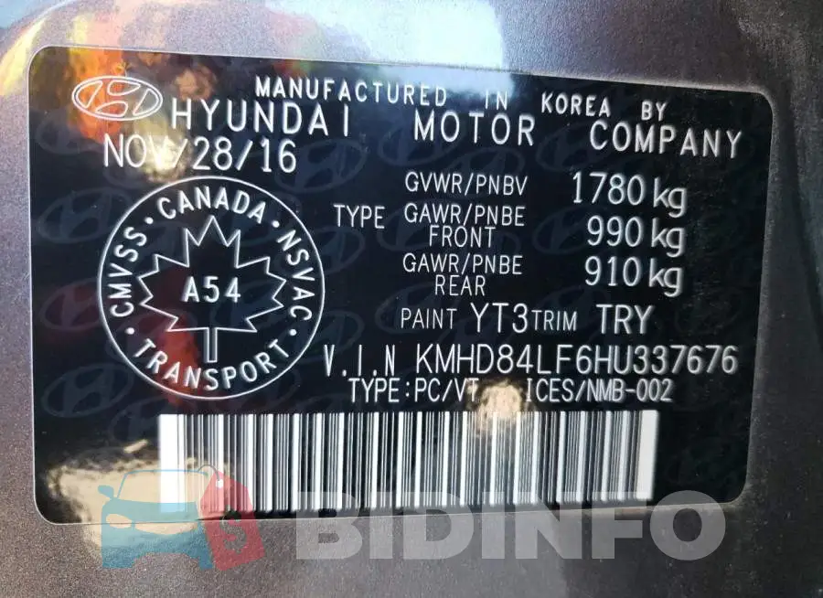 KMHD84LF6HU337676 Photo# 13