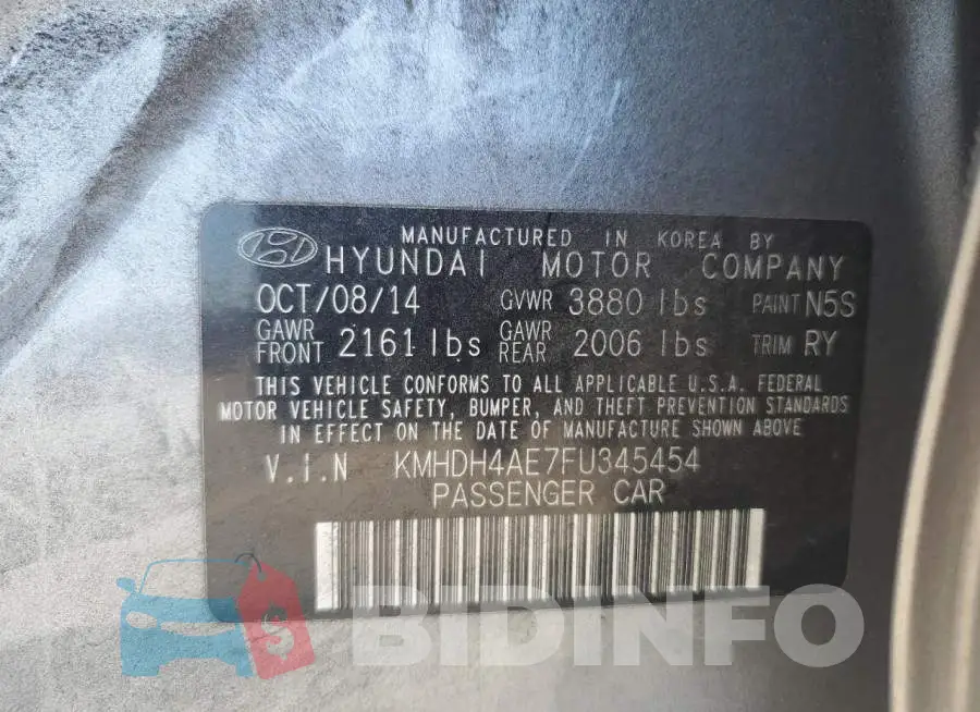 KMHDH4AE7FU345454 Photo# 12