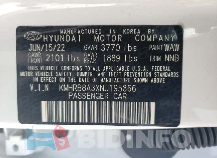 KMHRB8A3XNU195366 Photo# 12