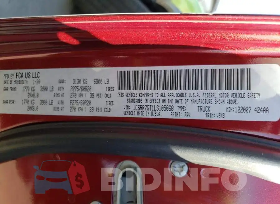 1C6RR7GT1LS105068 Photo# 12