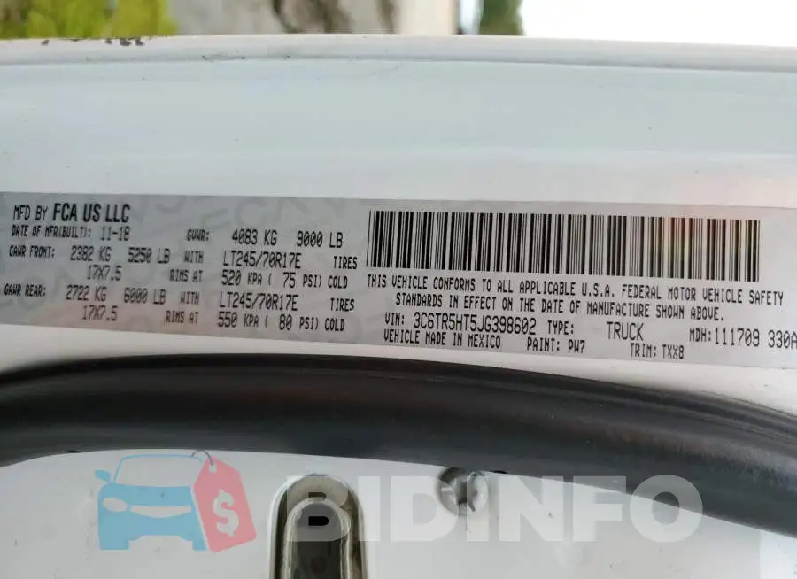 3C6TR5HT5JG398602 Photo# 10