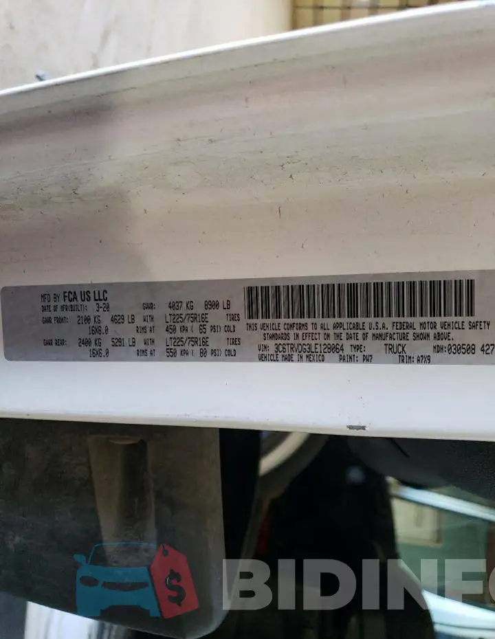 3C6TRVDG3LE128064 Photo# 13