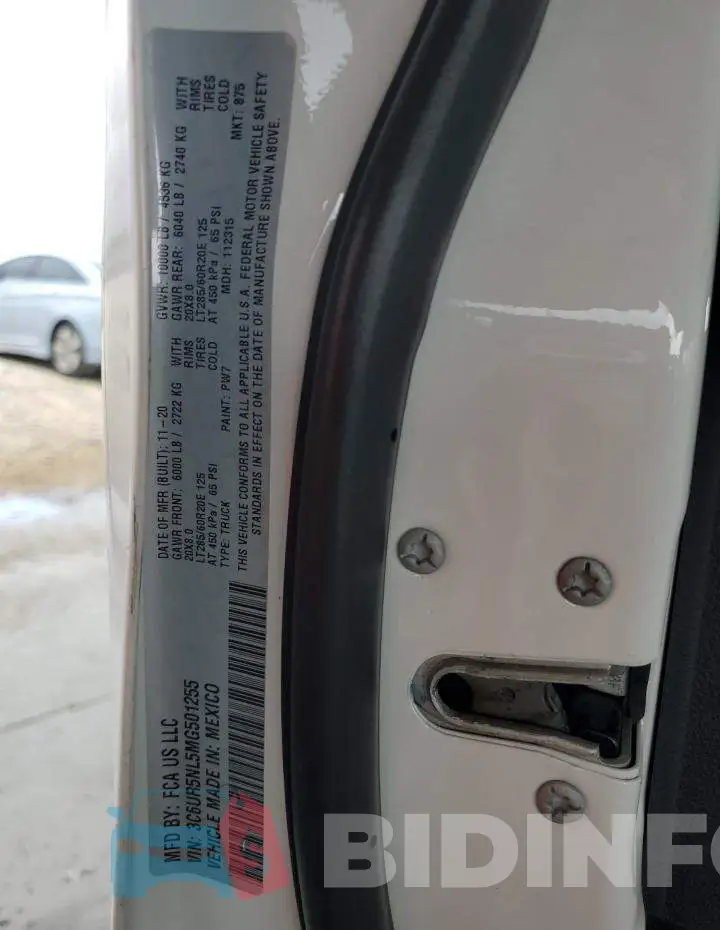 3C6UR5NL5MG501255 Photo# 13