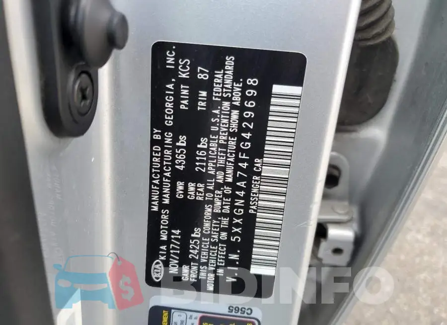 5XXGN4A74FG429698 Photo# 12