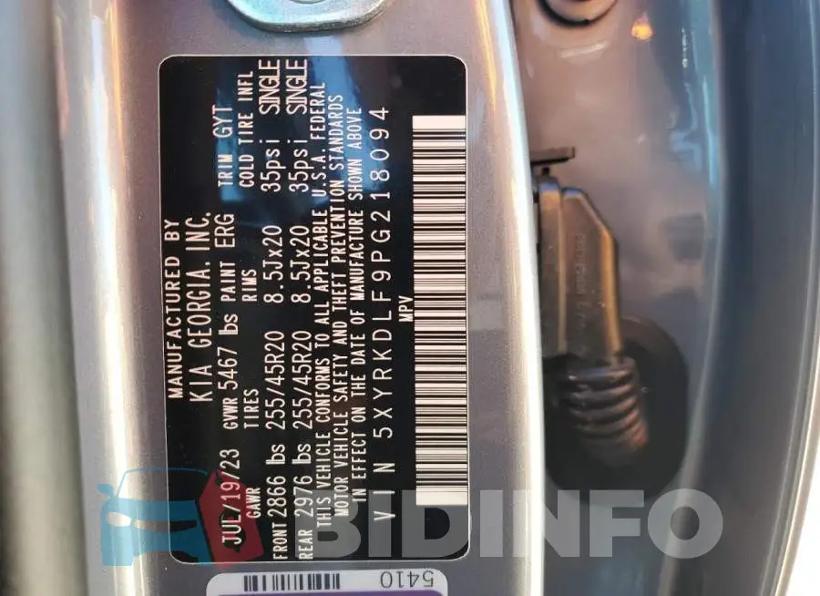 5XYRKDLF9PG218094 Photo# 13