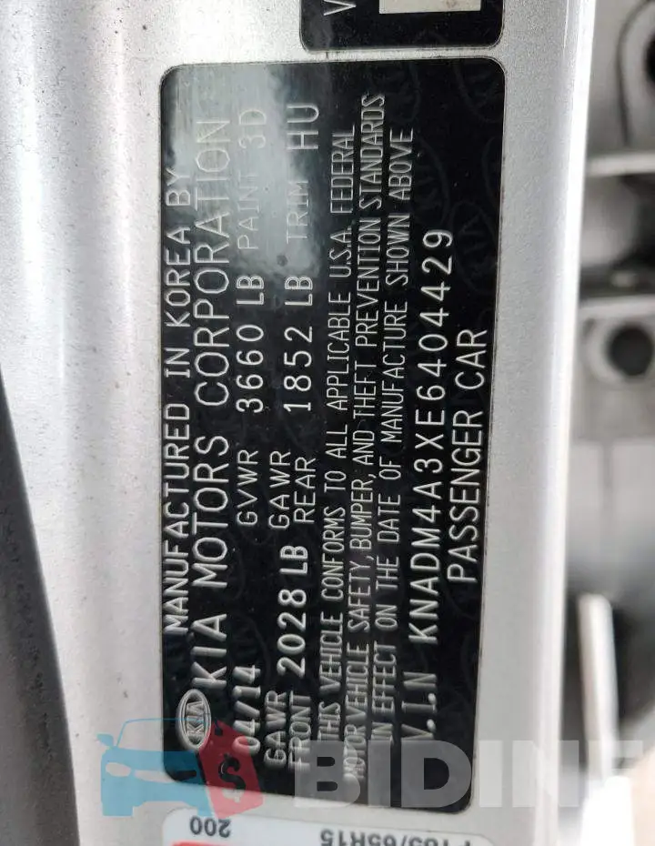 KNADM4A3XE6404429 Photo# 12