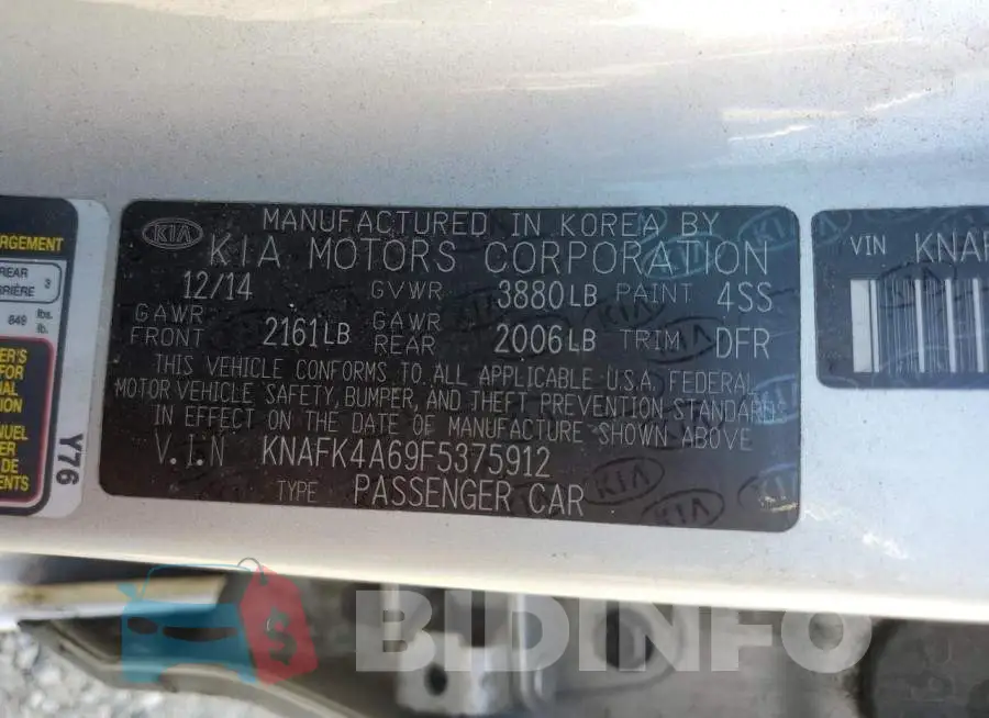 KNAFK4A69F5375912 Photo# 12