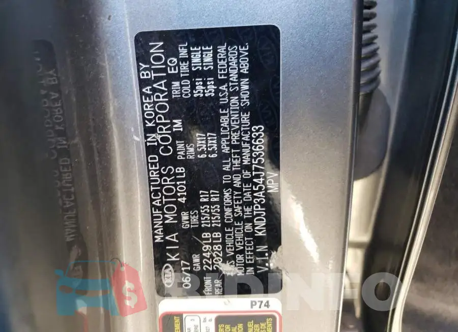 KNDJP3A54J7536633 Photo# 12