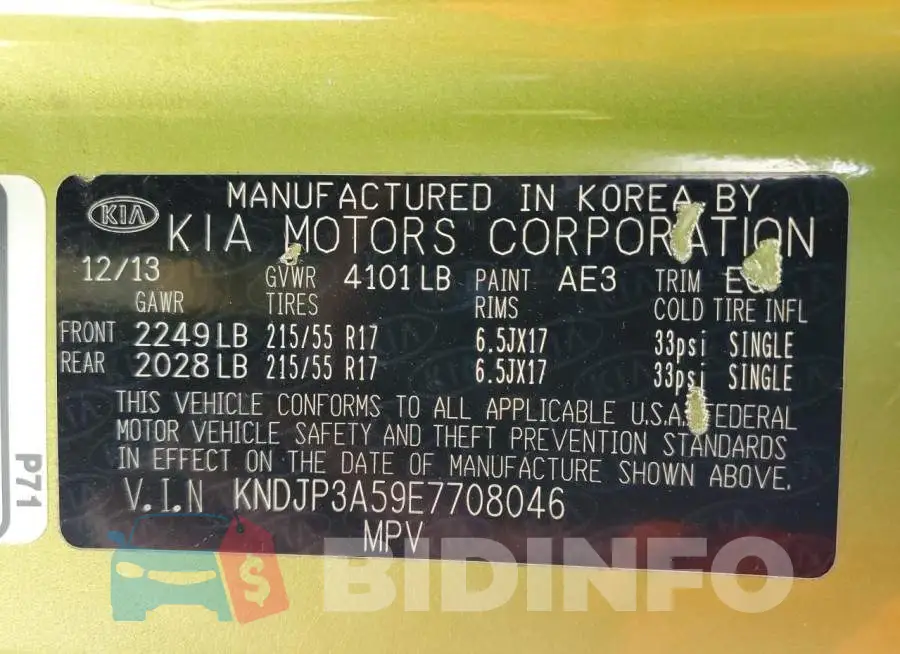 KNDJP3A59E7708046 Photo# 12