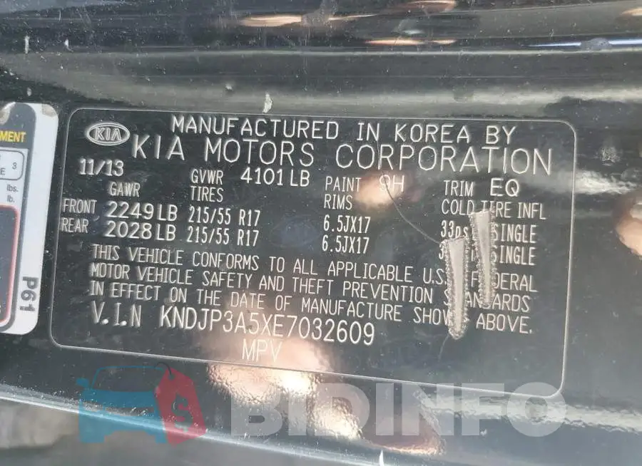 KNDJP3A5XE7032609 Photo# 12