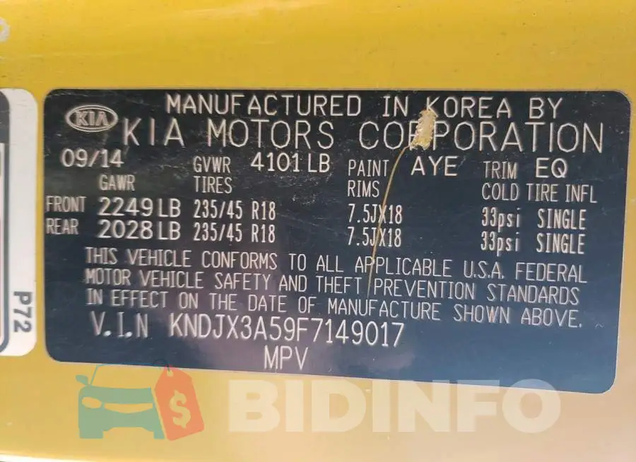 KNDJX3A59F7149017 Photo# 12