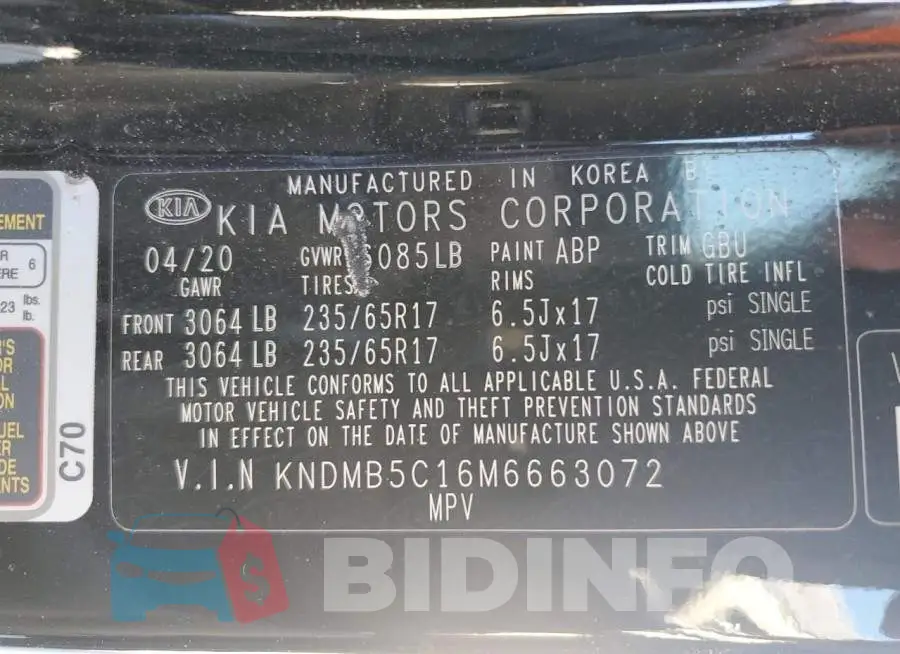 KNDMB5C16M6663072 Photo# 13