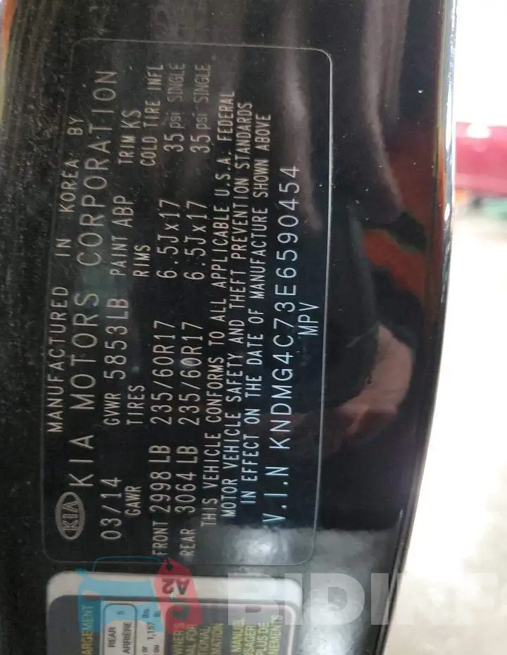 KNDMG4C73E6590454 Photo# 13