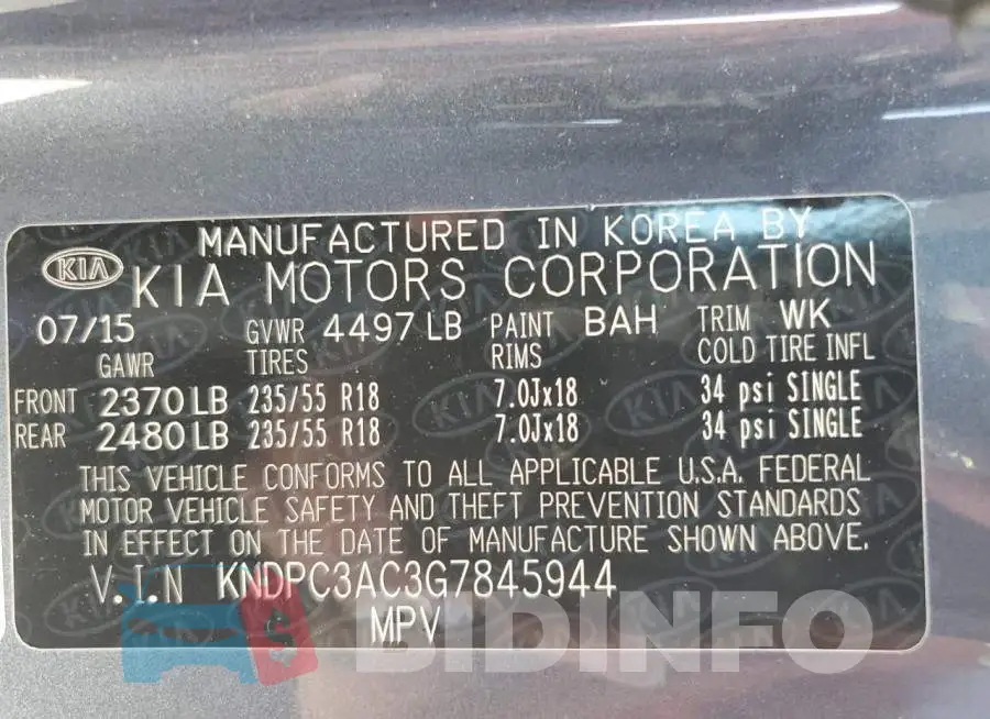 KNDPC3AC3G7845944 Photo# 13