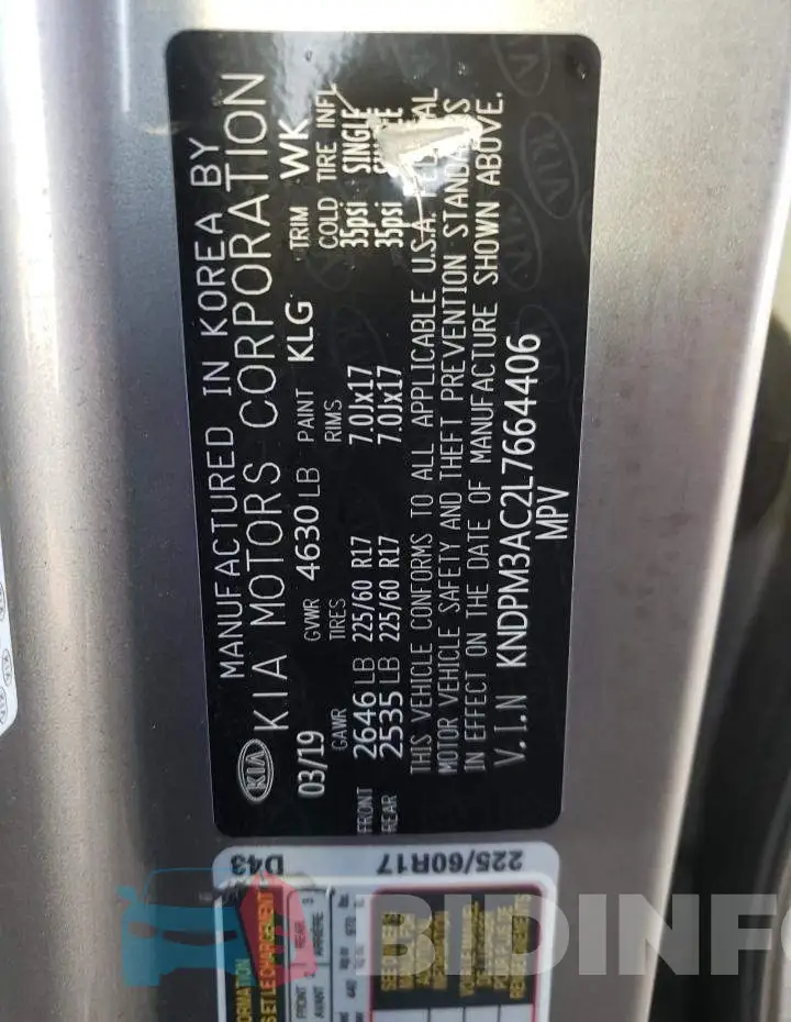 KNDPM3AC2L7664406 Photo# 12