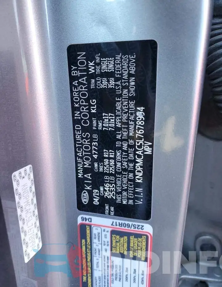 KNDPMCAC5L7678994 Photo# 12