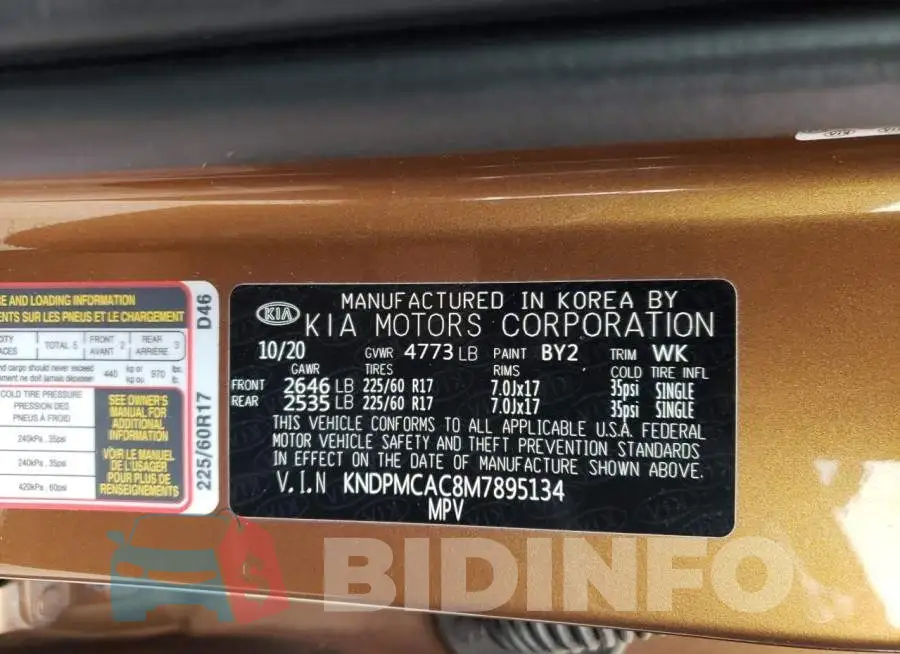 KNDPMCAC8M7895134 Photo# 14