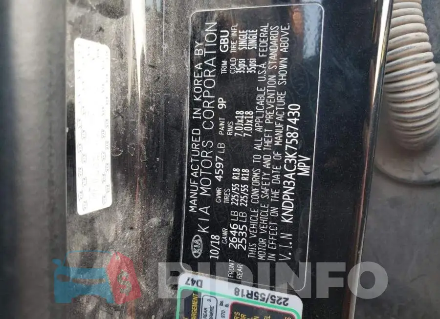 KNDPN3AC3K7587430 Photo# 12