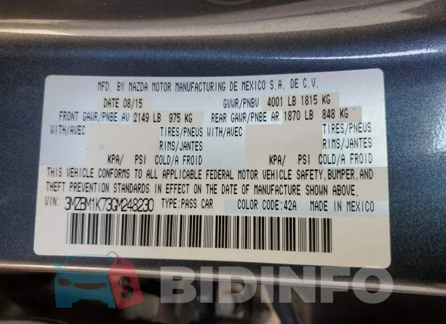 3MZBM1K73GM248230 Photo# 12