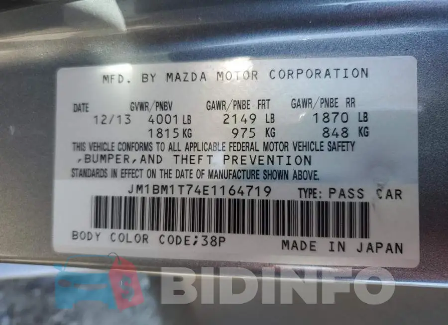 JM1BM1T74E1164719 Photo# 12