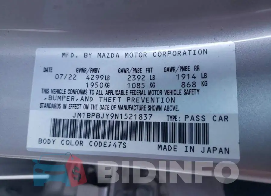 JM1BPBJY9N1521837 Photo# 12