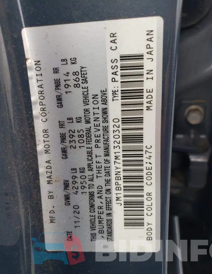 JM1BPBNY7M1320320 Photo# 12