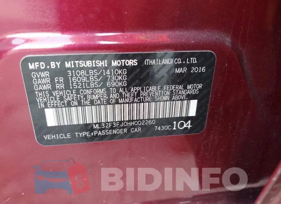ML32F3FJ0HH002260 Photo# 12