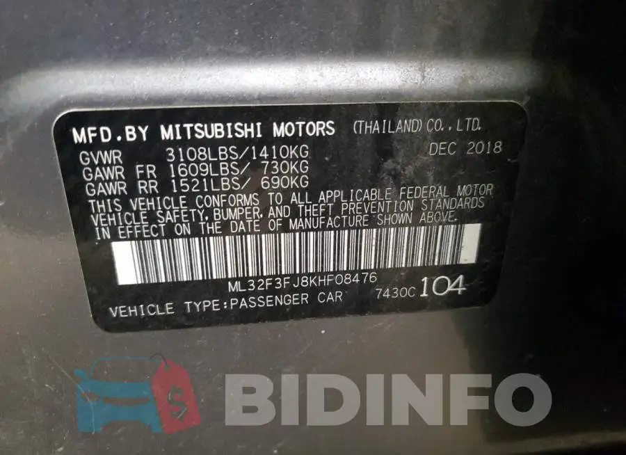 ML32F3FJ8KHF08476 Photo# 12