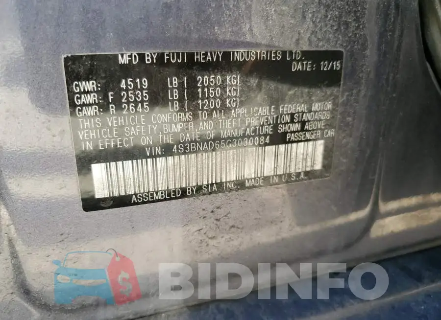 4S3BNAD65G3030084 Photo# 12