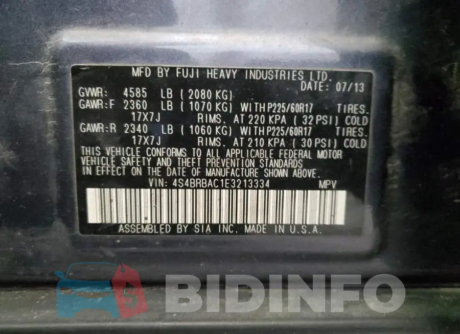 4S4BRBAC1E3213334 Photo# 13