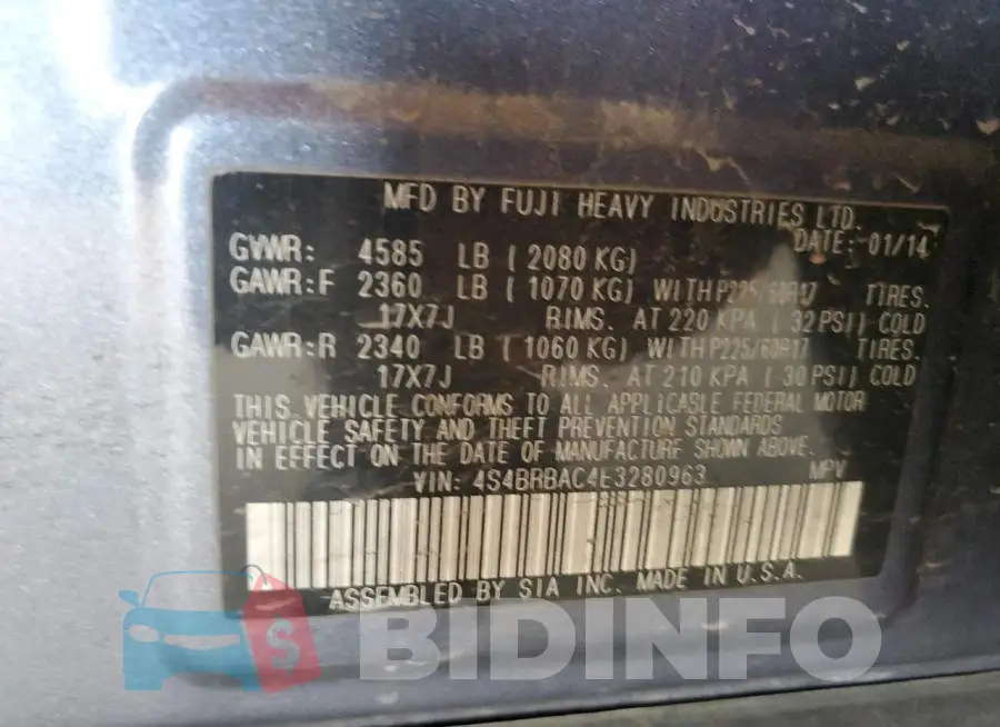 4S4BRBAC4E3280963 Photo# 12