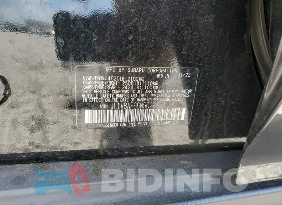 JF1VBAF66N9029237 Photo# 12