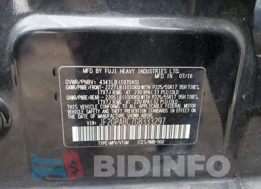 JF2GPABC7G8333297 Photo# 12