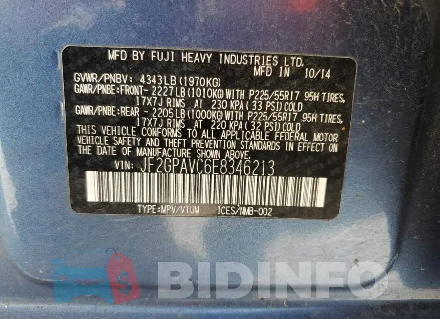 JF2GPAVC6E8346213 Photo# 13