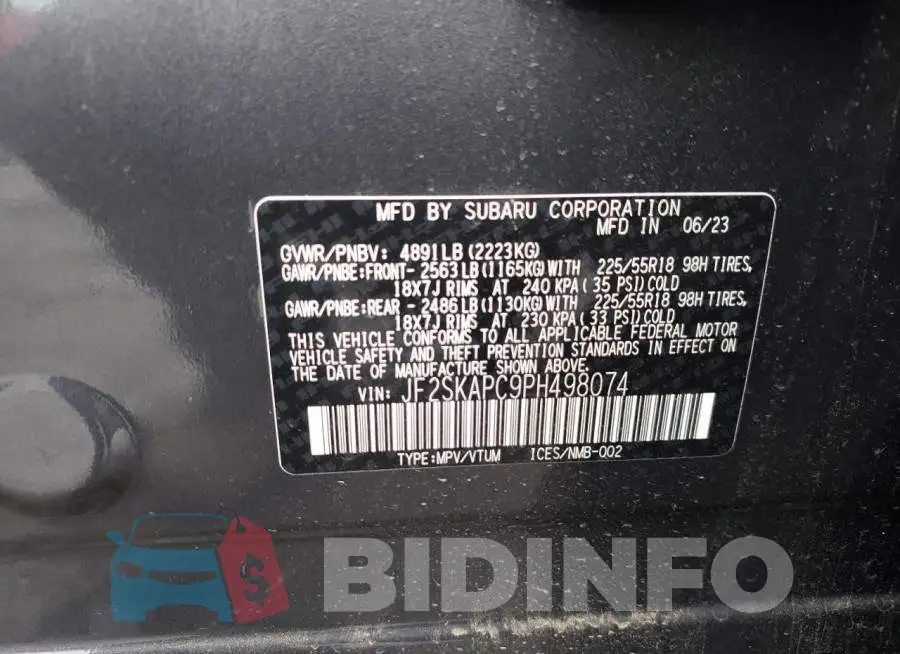 JF2SKAPC9PH498074 Photo# 13