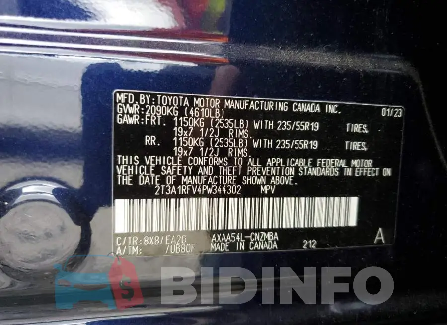 2T3A1RFV4PW344302 Photo# 13