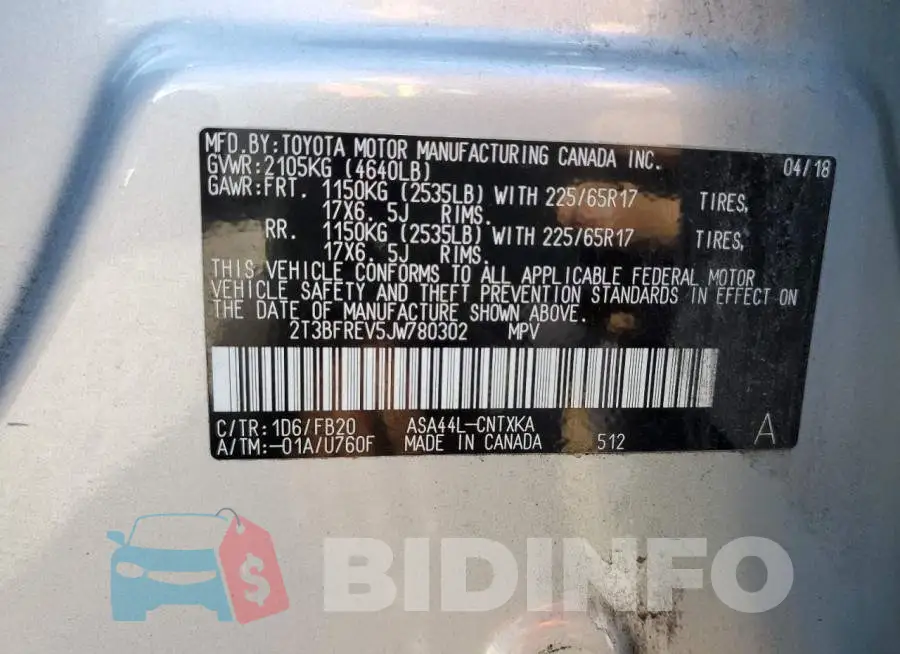 2T3BFREV5JW780302 Photo# 13