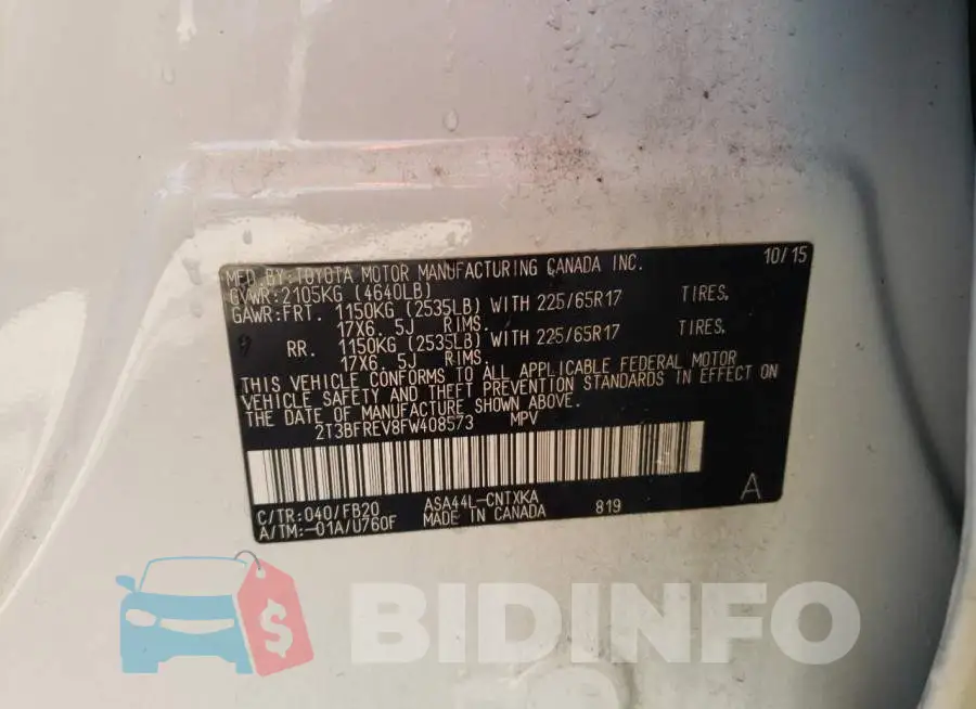 2T3BFREV8FW408573 Photo# 13