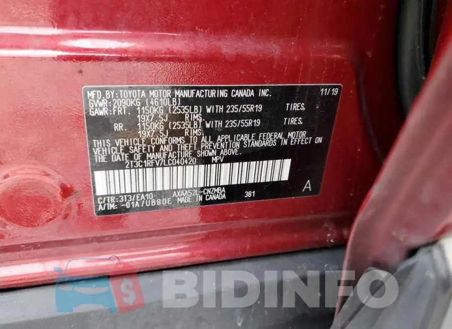 2T3C1RFV7LC040420 Photo# 13