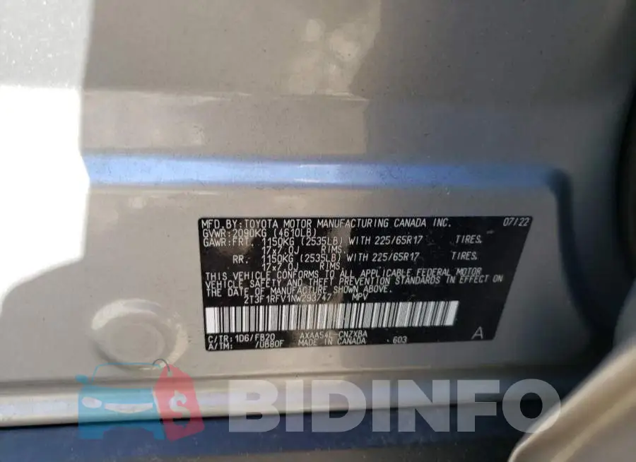 2T3F1RFV1NW293747 Photo# 13