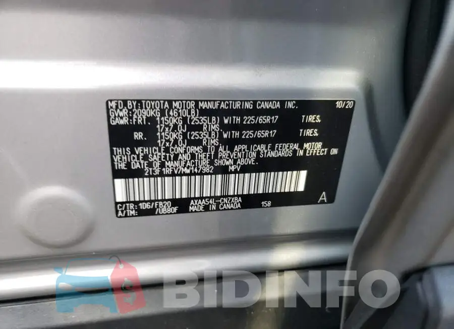 2T3F1RFV7MW147982 Photo# 12