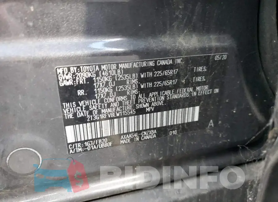 2T3G1RFV8LW115545 Photo# 13