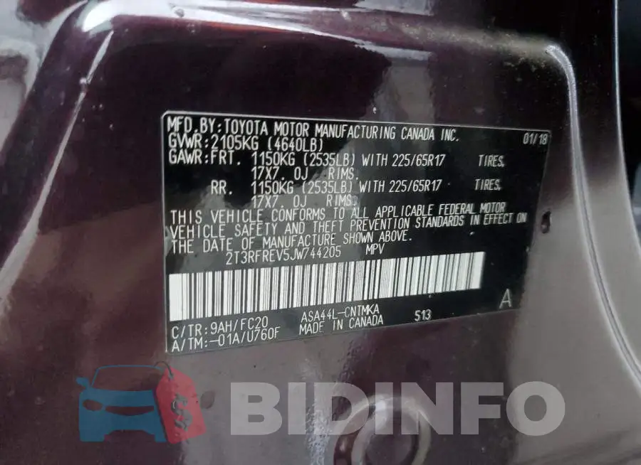 2T3RFREV5JW744205 Photo# 13