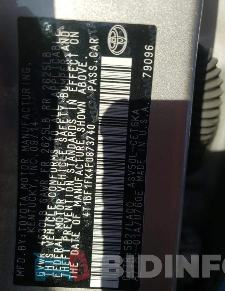 4T1BF1FK4FU873740 Photo# 13