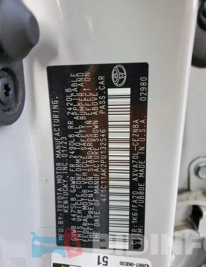 4T1C11AK2PU132546 Photo# 12