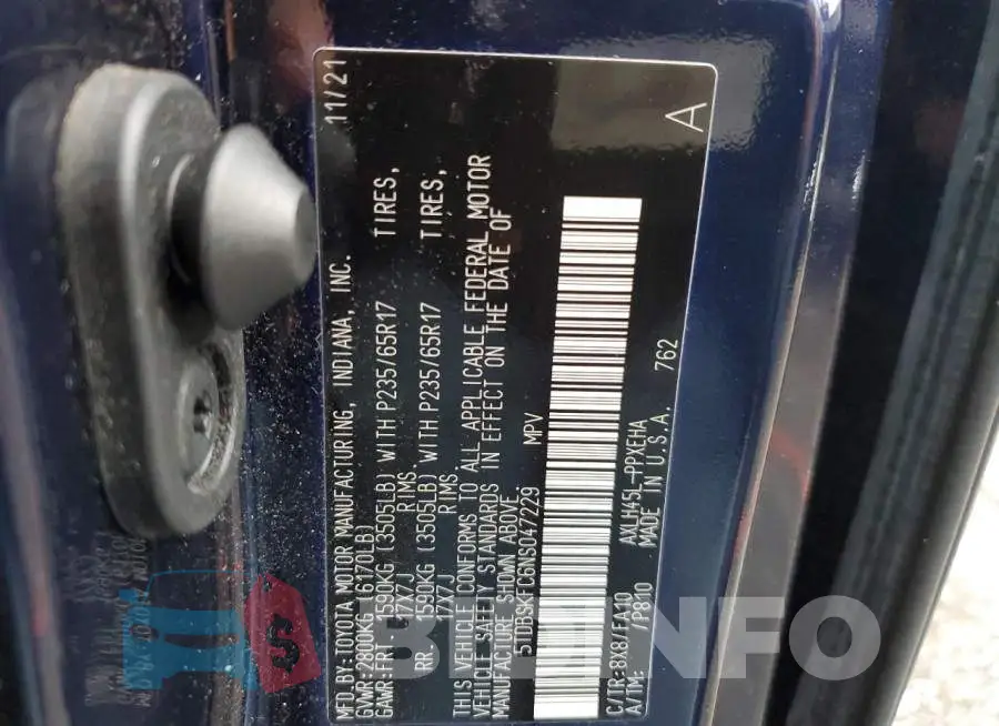 5TDBSKFC6NS047229 Photo# 12