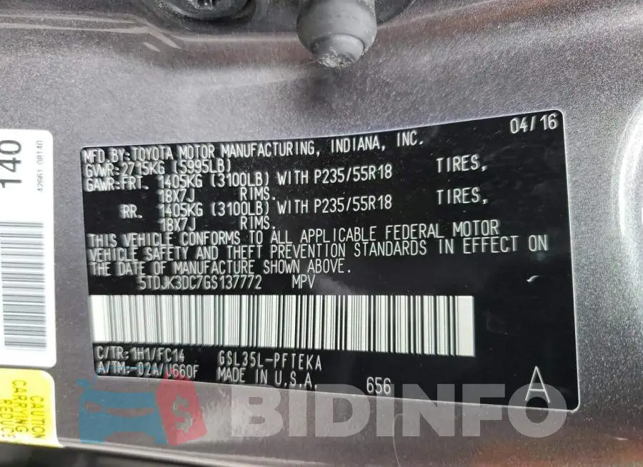 5TDJK3DC7GS137772 Photo# 13
