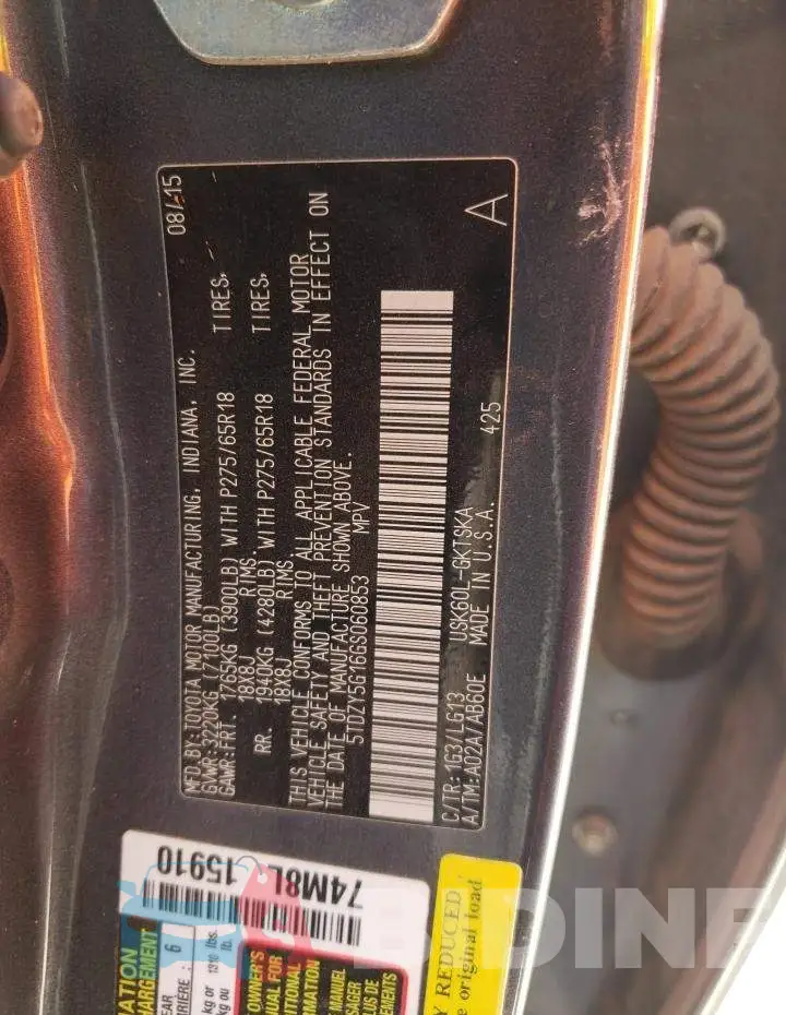5TDZY5G16GS060853 Photo# 12