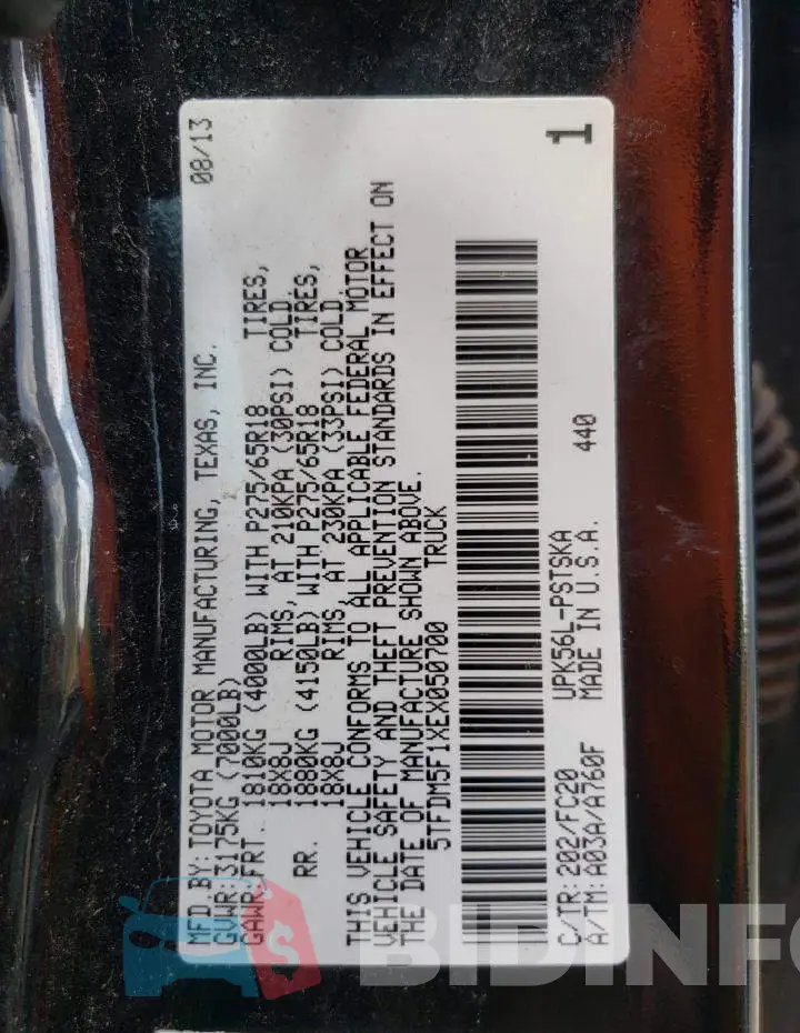 5TFDM5F1XEX050700 Photo# 12